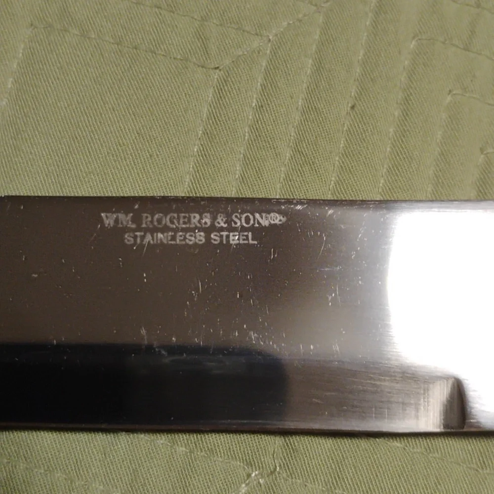 Silver plated carving set & salad set. - Picture 7 of 9